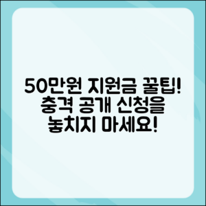 충격적인 50만원 지원금 신청 꿀팁 공개!