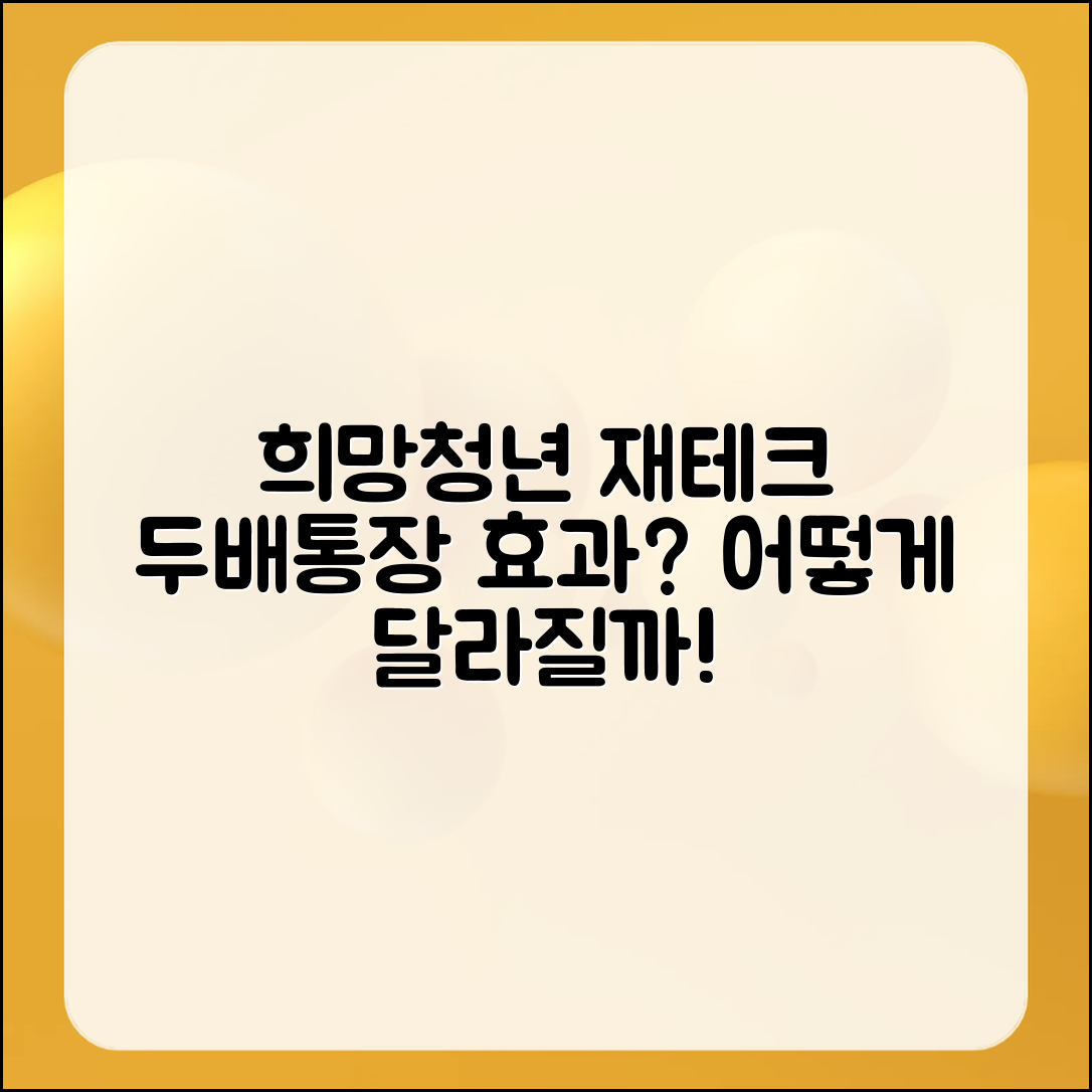 희망청년 두배통장으로 재테크, 과연 효과 있을까요?