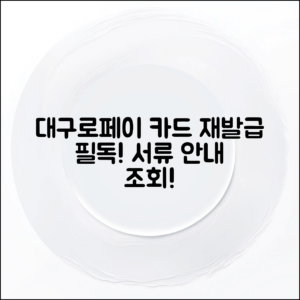 대구로페이 카드 재발급, 믿을 수 없는 서류 안내!
