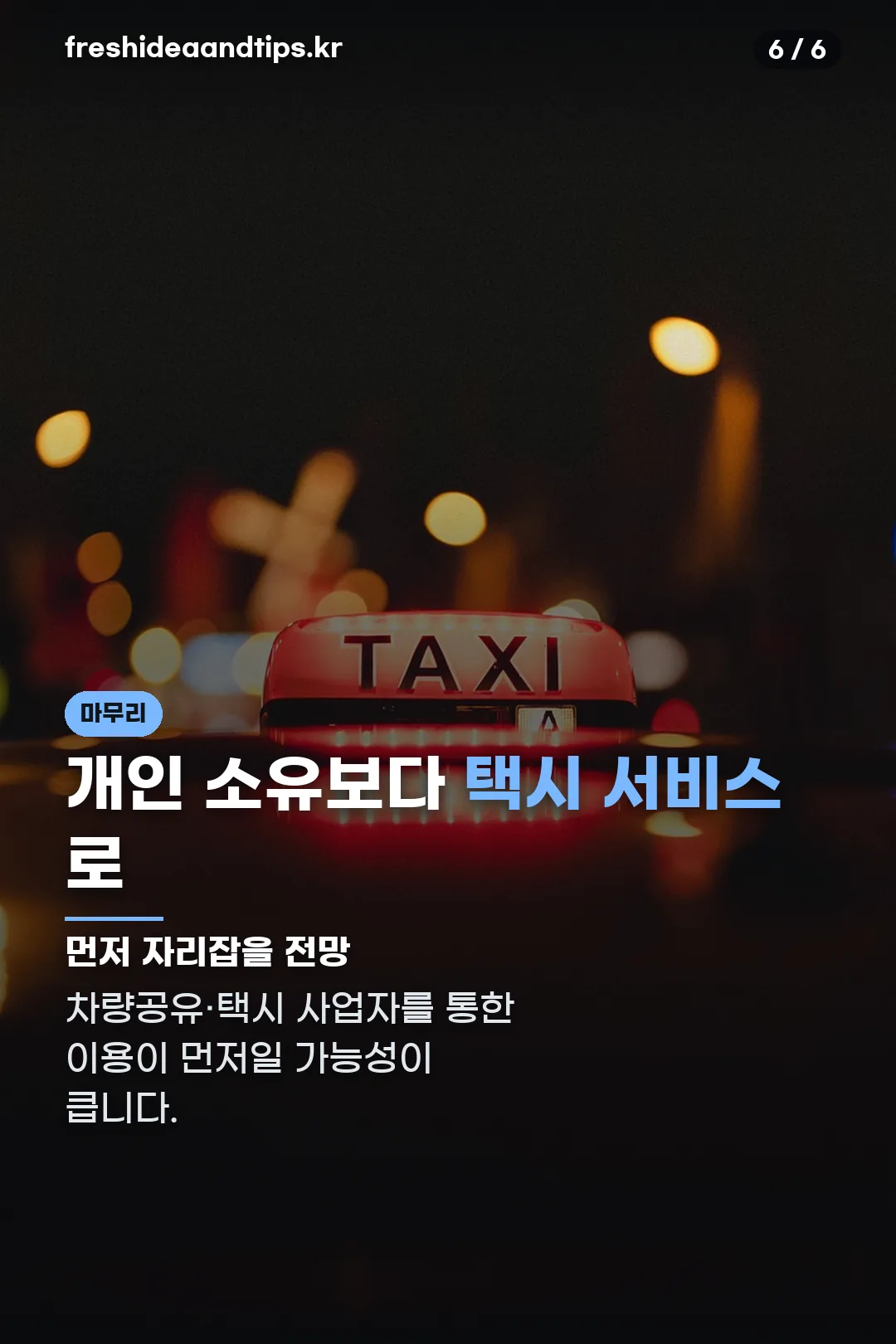 택시 서비스 활용 전망