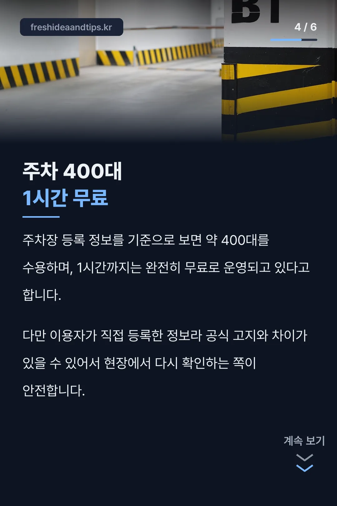 주차 400대·1시간 무료