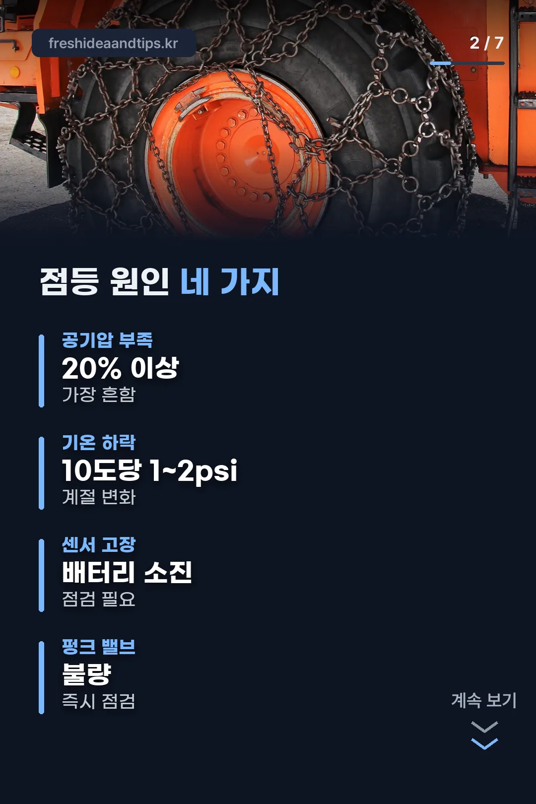 점등 원인 네 가지